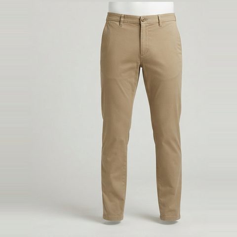 Chinos for a 32-inch waist and 26-inch thigh, front view