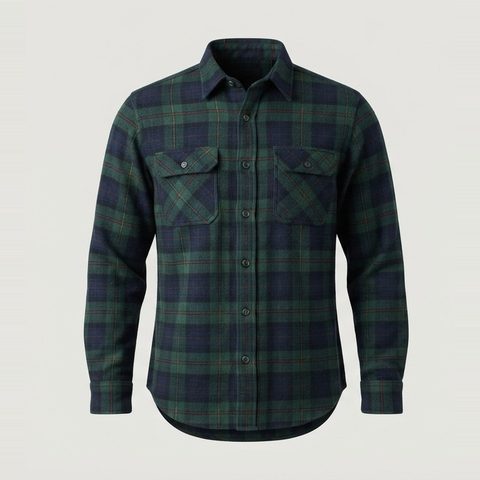 Flannel with room above the waist, front view