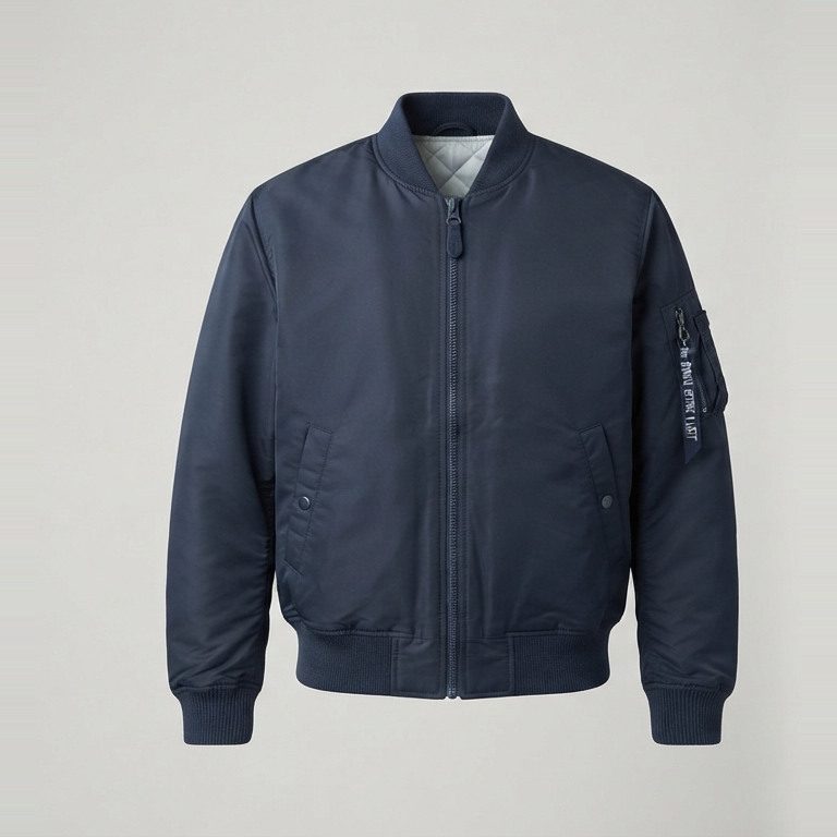Bomber shaped for a broad upper body, front view