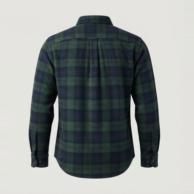 Flannel with room above the waist, back view