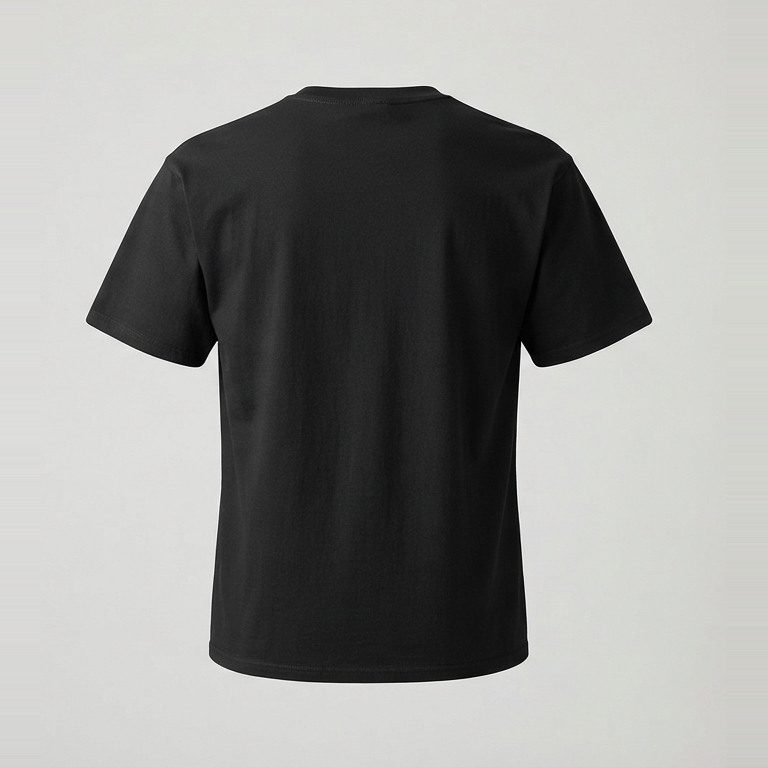 Tee with a chest-to-waist taper, back view