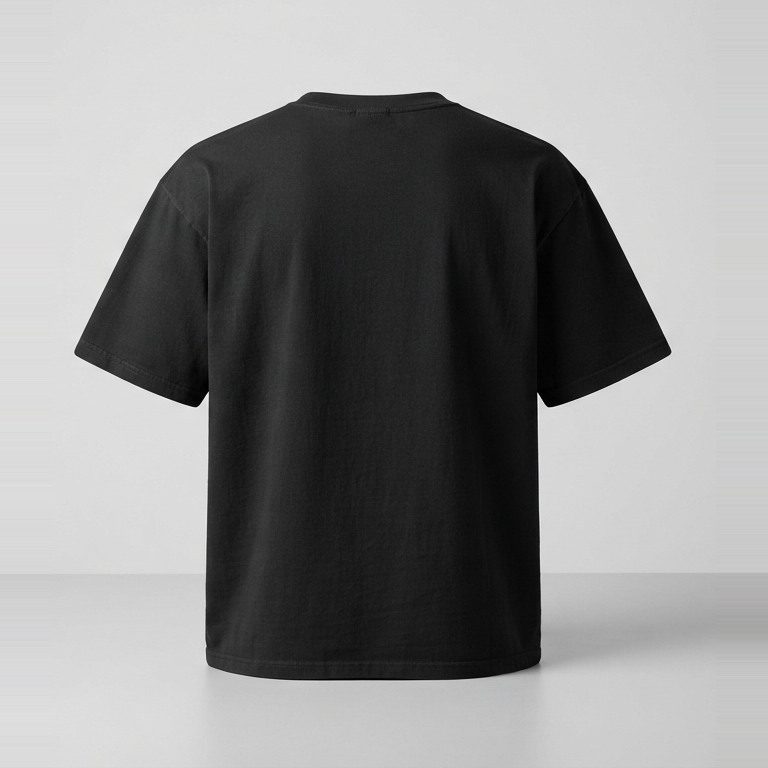 3XL chest, medium length tee, back view