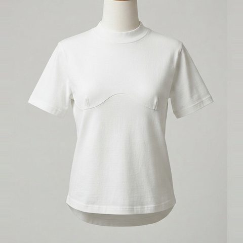 Tee with front length, front view