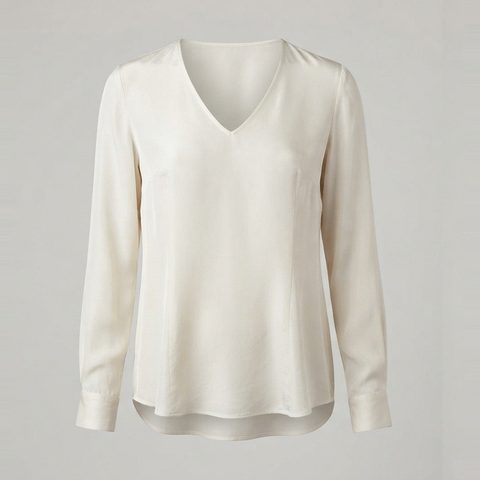 Full-bust V-neck blouse, front view