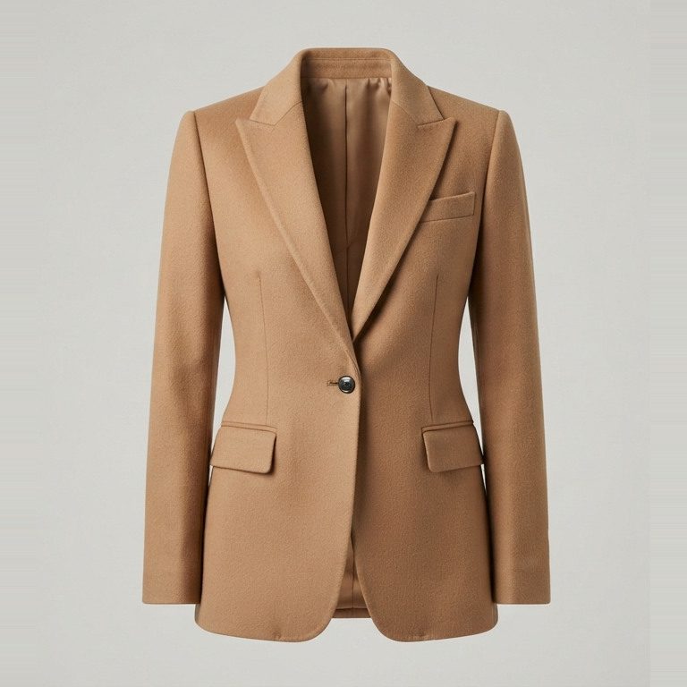 Blazer with a flat lapel, front view