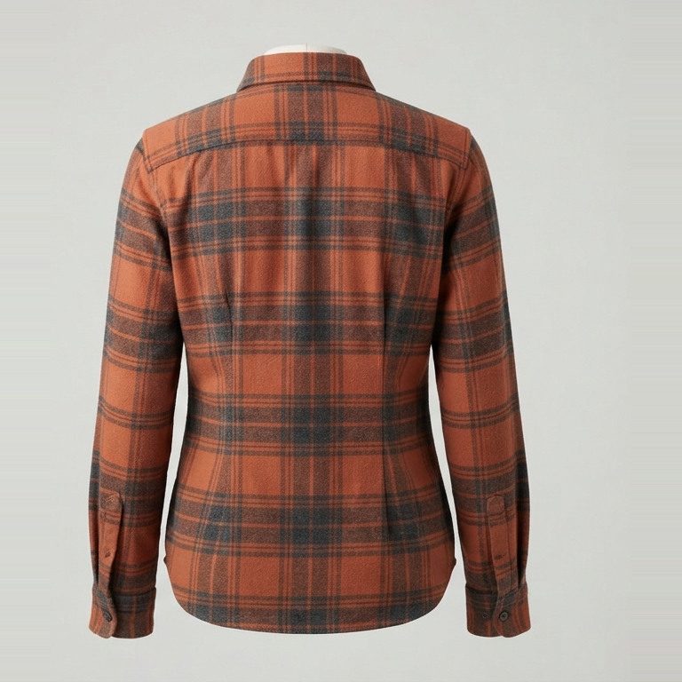 Flannel that buttons, back view