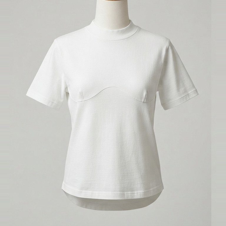 Tee with front length, front view