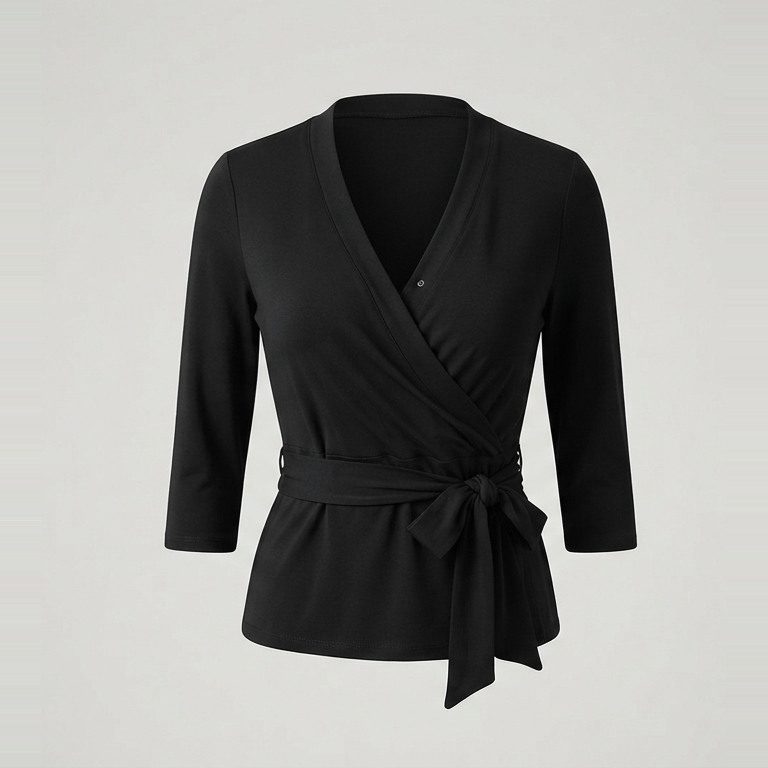 Wrap top that stays put, front view