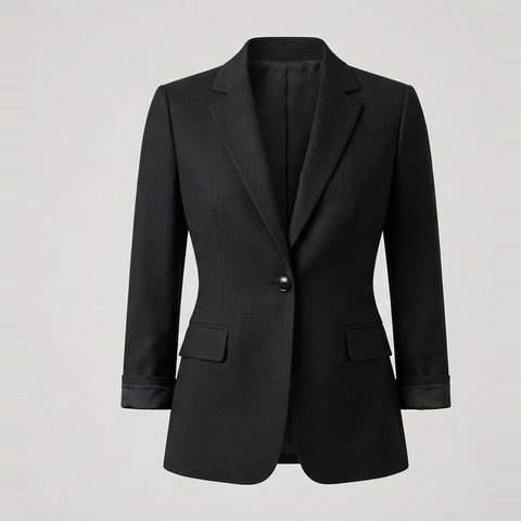 Blazer with a higher stance, front view