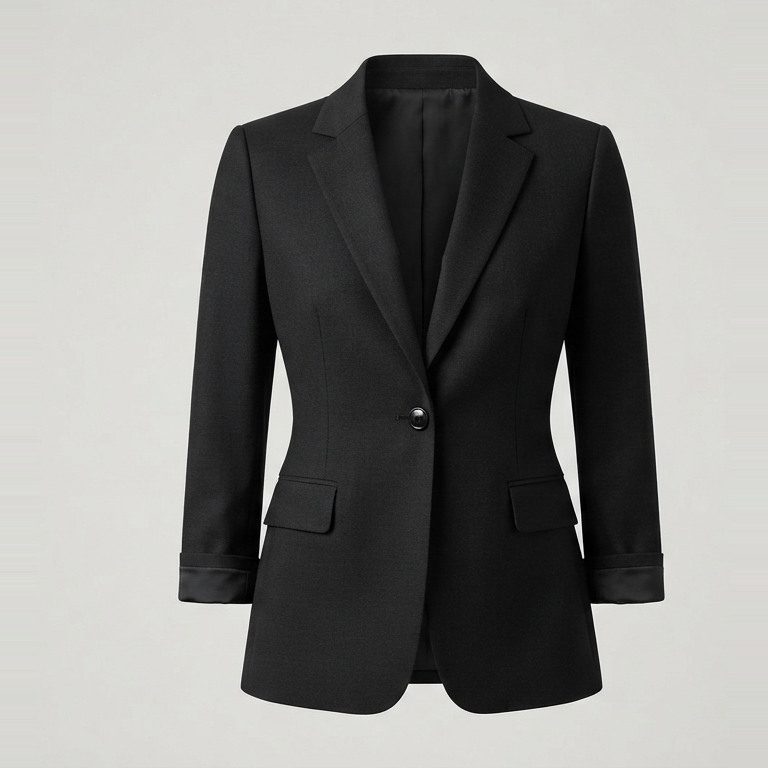 Blazer with a higher stance, front view