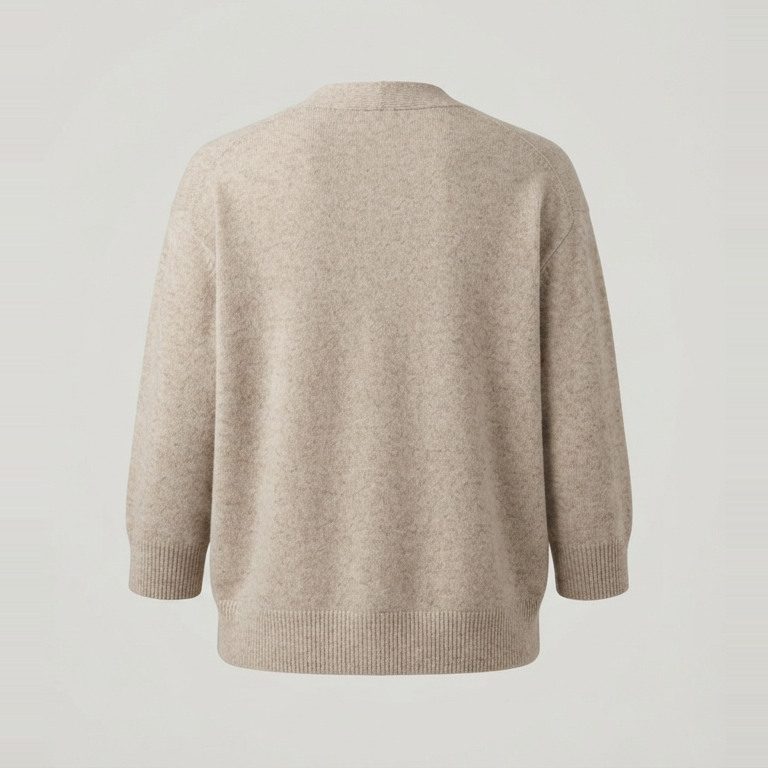 Cardigan cut short and full, back view