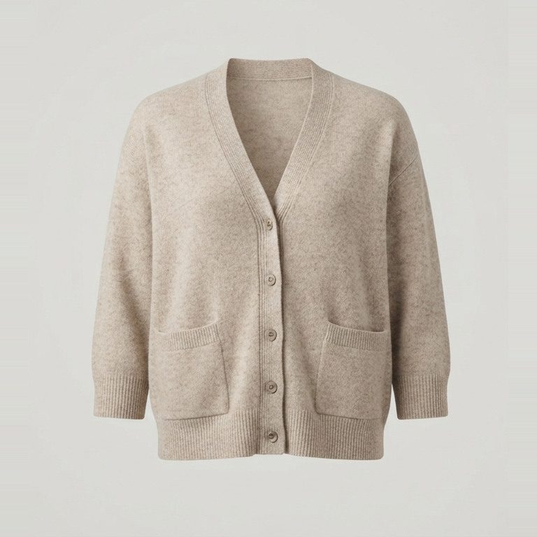 Cardigan cut short and full, front view