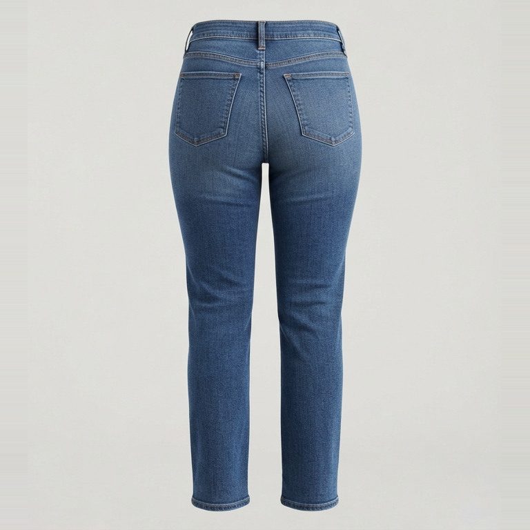 Straight jeans, 27-inch inseam, size 18, back view