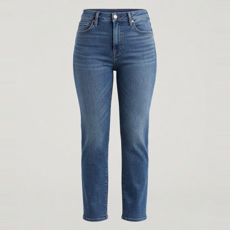 Straight jeans, 27-inch inseam, size 18, front view