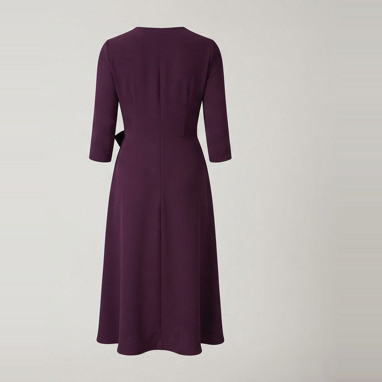 Wrap midi with a raised waist, back view