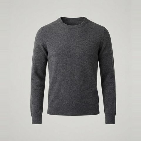 Fine-gauge crewneck, front view