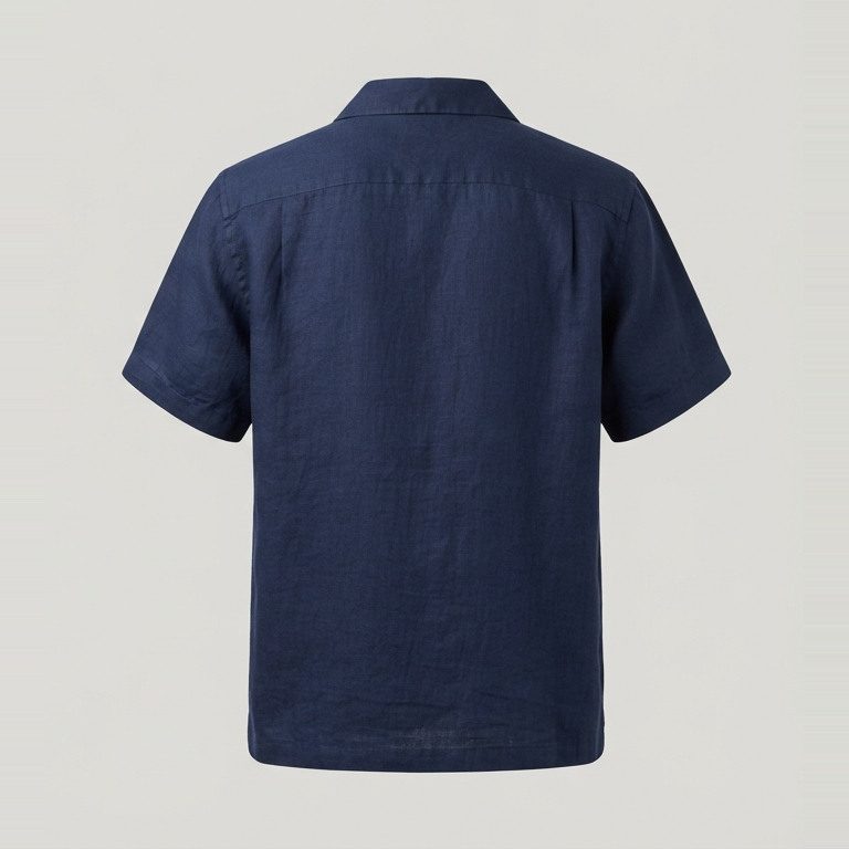 Hip-length camp collar, back view