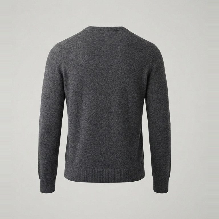 Fine-gauge crewneck, back view