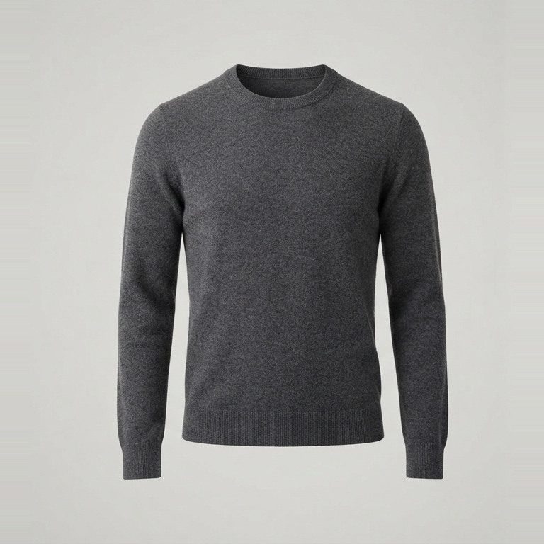 Fine-gauge crewneck, front view