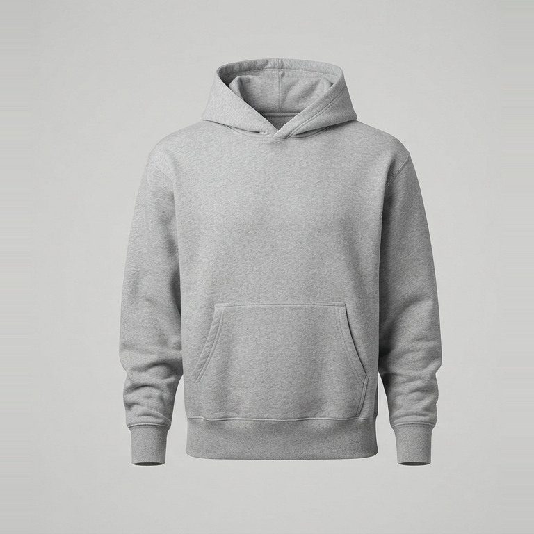 Hip-length hoodie, front view