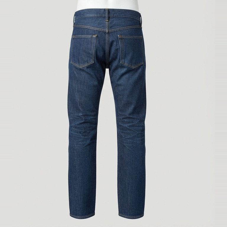 Straight jeans, 26-inch inseam, back view