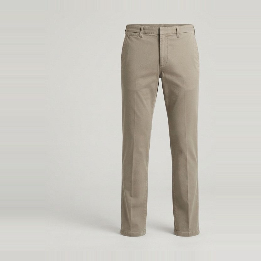 Chinos with a 38-inch inseam, front view
