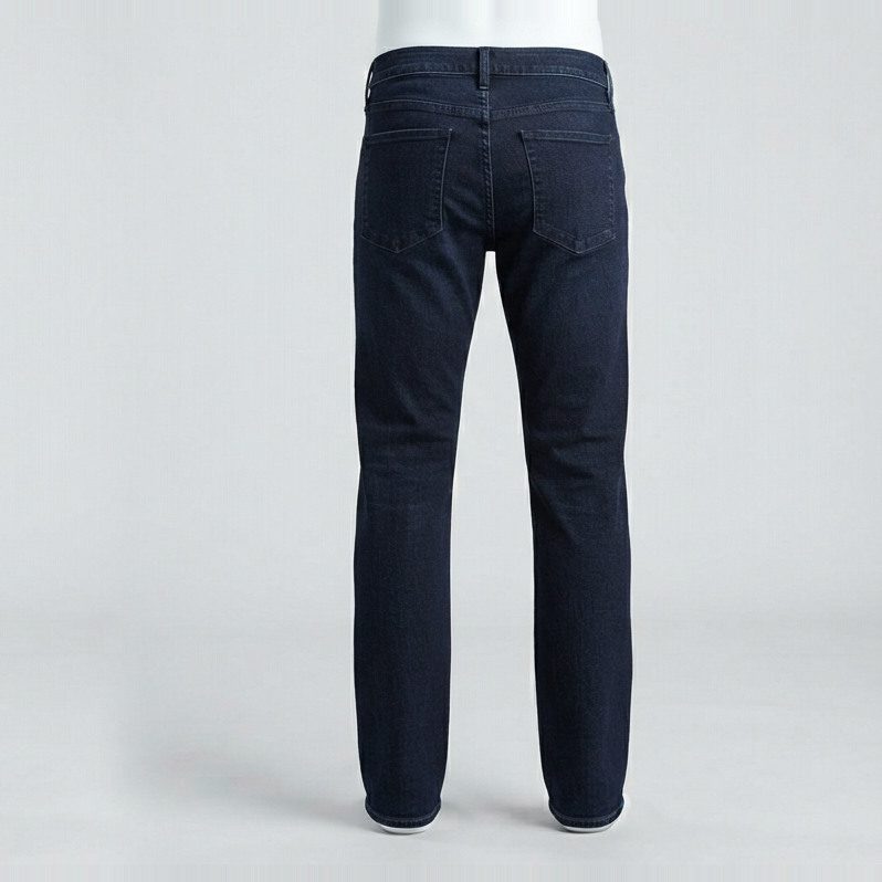 Straight jeans, 38-inch inseam, back view