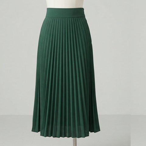 Pleated midi that lands mid-calf, front view