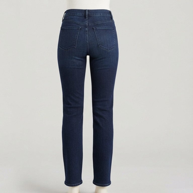Straight jeans, 36-inch inseam, back view