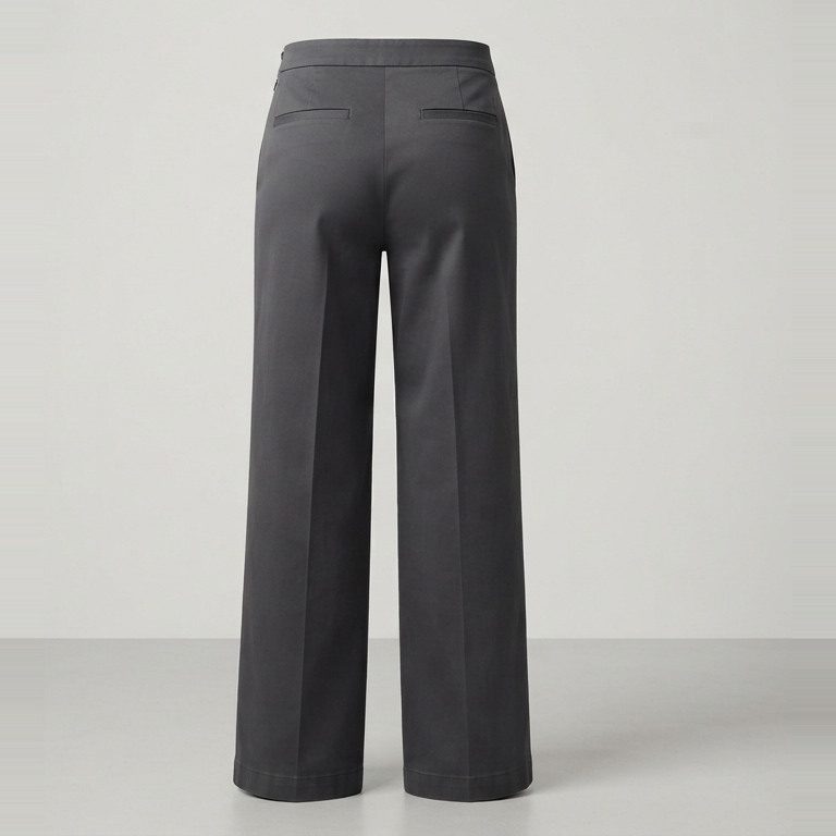 Wide-leg chinos, 37-inch inseam, back view