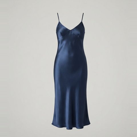 Slip dress graded from waist and hip separately, front view