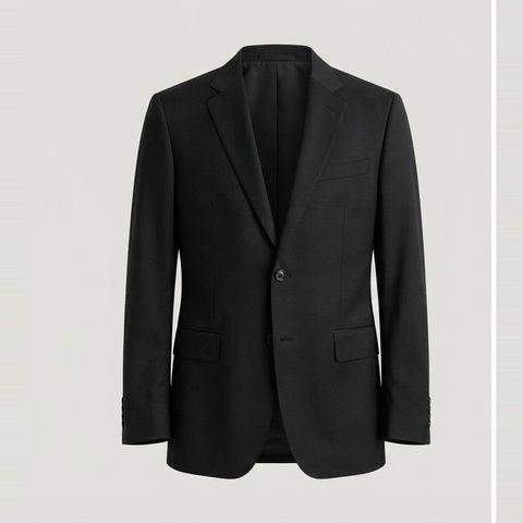 Masc-cut blazer without the boxy shoulder, front view