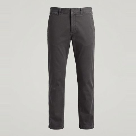 Masc-cut trousers sized to hip and inseam, front view
