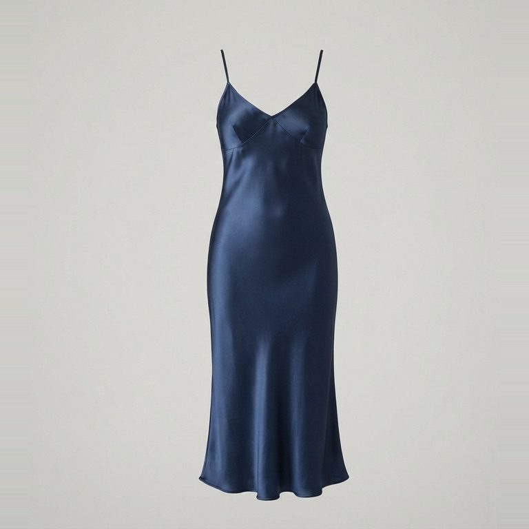Slip dress graded from waist and hip separately, front view