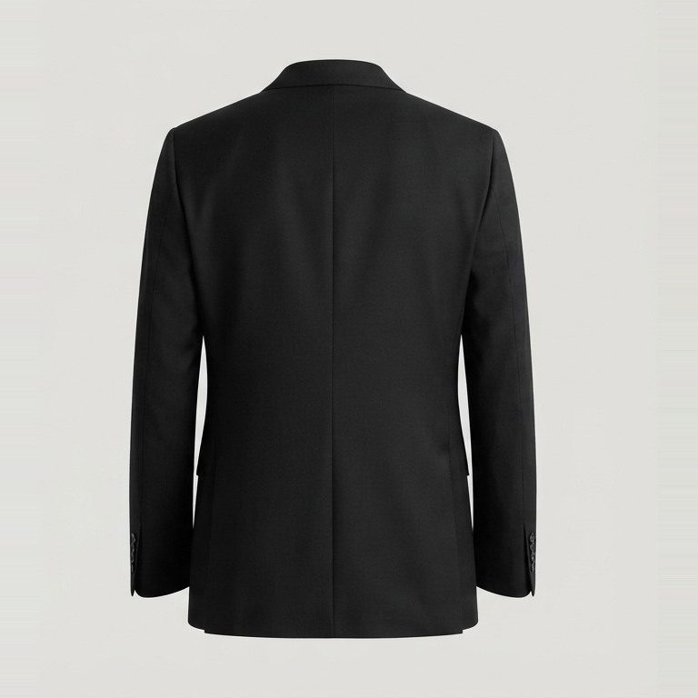 Masc-cut blazer without the boxy shoulder, back view