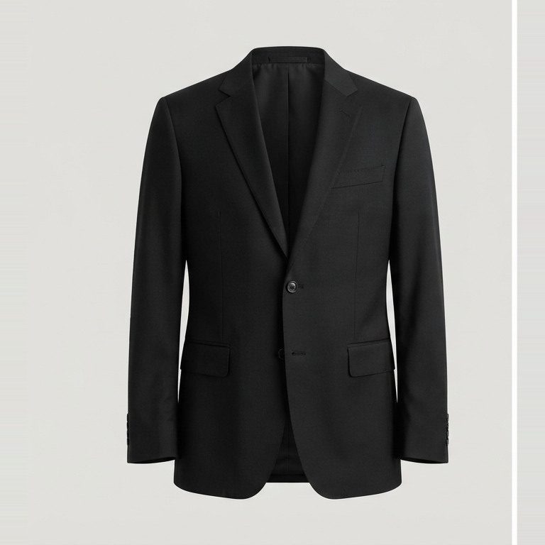 Masc-cut blazer without the boxy shoulder, front view